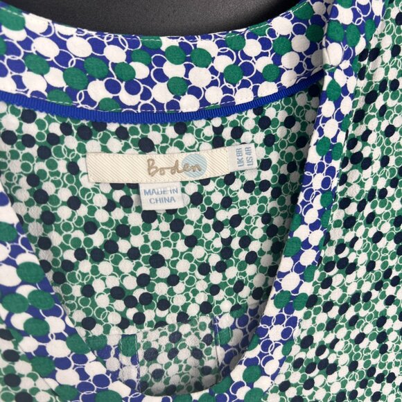 Boden Mollie Dress Dot Print Blue, White and Green Quarter Length Sleeve - Picture 5 of 10